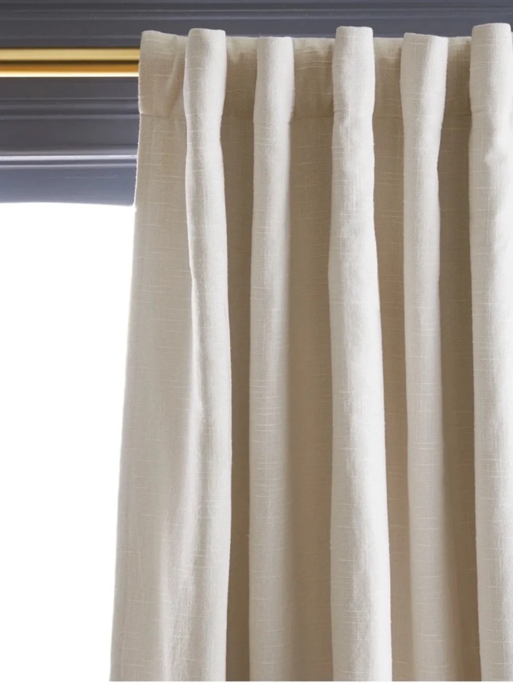 QUINCE Set Of 2 48x96 Cotton Slub Blackout Curtains Natural 0727